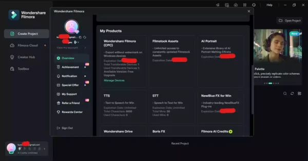 Filmora 15 premium account login Bangladesh with AI tools and no watermark video export